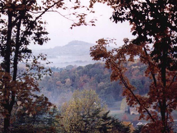 View With Fog and Fall Foliage